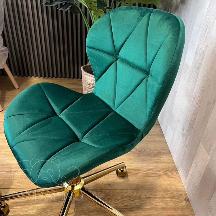 Silla Oficina Escritorio Rubik | Giratoria| Ergonómica | Felpa Verde