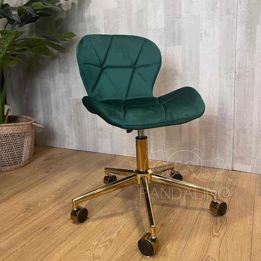 Silla Oficina Escritorio Rubik | Giratoria| Ergonómica | Felpa Verde