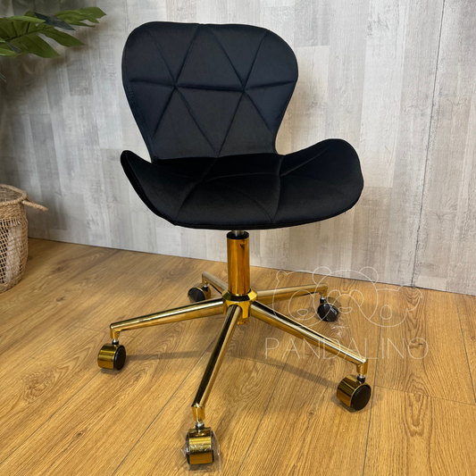 Silla Oficina Escritorio Rubik | Giratoria| Ergonómica | Felpa Negra